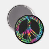Rainbow Peace Sign Hippie Magnet (Voorkant / Achterkant)