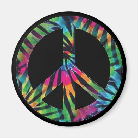 Rainbow Peace Sign Hippie Magnet (Voorkant)