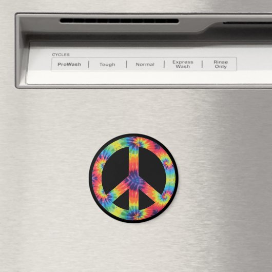 Rainbow Peace Sign Hippie Magnet (Insitu (Vaatwasser))