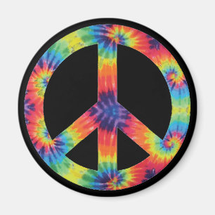 Rainbow Peace Sign Hippie Magnet