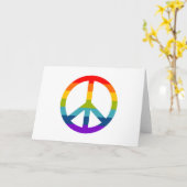 Rainbow Peace Sign Kaart (Gele Bloem)
