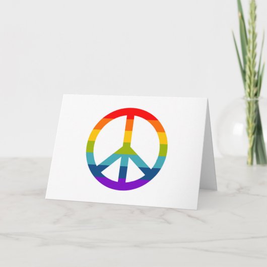 Rainbow Peace Sign Kaart (Voorkant)
