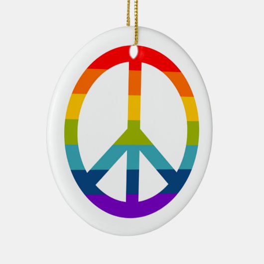 Rainbow Peace Sign Keramisch Ornament (Rechts)