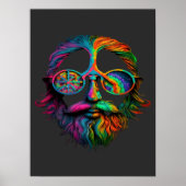 Rainbow Peace Sign, LGBTQ Hippie Poster (Voorkant)