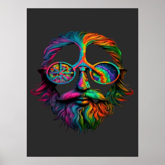 Rainbow Peace Sign, LGBTQ Hippie Poster (Voorkant)