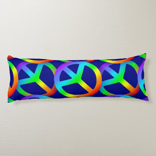 Rainbow Peace Sign Lichaamskussen (Achterkant)