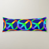 Rainbow Peace Sign Lichaamskussen (Voorkant)