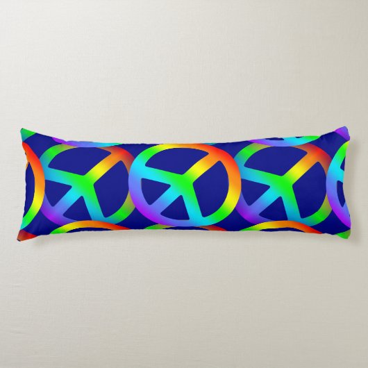 Rainbow Peace Sign Lichaamskussen (Voorkant)