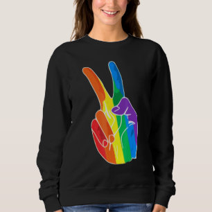 Rainbow Peace Sign Love Lesbian Gay LGBT Pride Trui