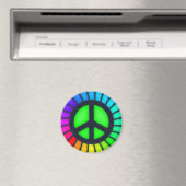 Rainbow Peace Sign Magneet (Insitu (Vaatwasser))