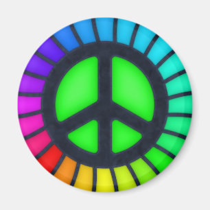 Rainbow Peace Sign Magneet