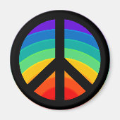 Rainbow Peace Sign Magnet (Voorkant)
