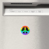 Rainbow Peace Sign Magnet (Insitu (Vaatwasser))