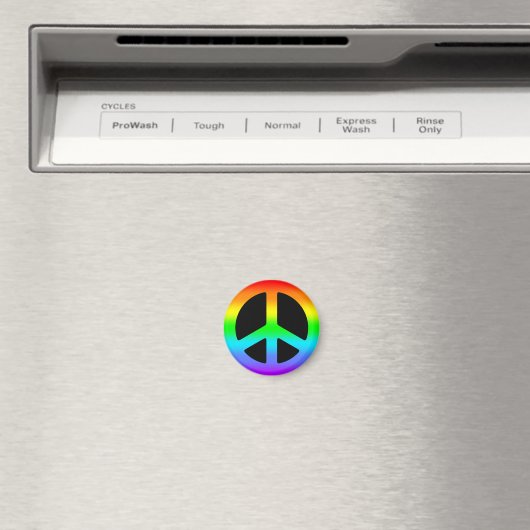 Rainbow Peace Sign Magnet (Insitu (Vaatwasser))