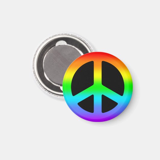 Rainbow Peace Sign Magnet (Voorkant / Achterkant)