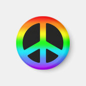 Rainbow Peace Sign Magnet (Voorkant)