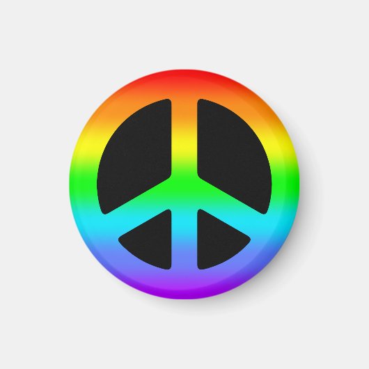 Rainbow Peace Sign Magnet (Voorkant)