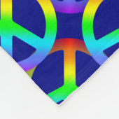 Rainbow Peace Sign met aangepaste tekst Fleece Deken (Hoek)