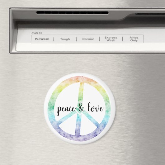 Rainbow Peace Sign met hart gepersonaliseerd Magneet (Insitu (Vaatwasser))