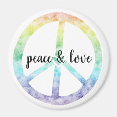 Rainbow Peace Sign met hart gepersonaliseerd Magneet (Voorkant)
