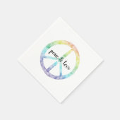 Rainbow Peace Sign met hart gepersonaliseerd Servet (Hoek)