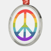 Rainbow Peace Sign Metalen Ornament (Links)
