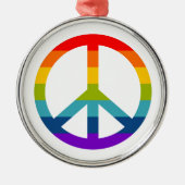 Rainbow Peace Sign Metalen Ornament (Voorkant)