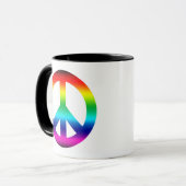 Rainbow Peace Sign Mok (Voorkant links)