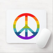 Rainbow Peace Sign Muismat (Met muis)