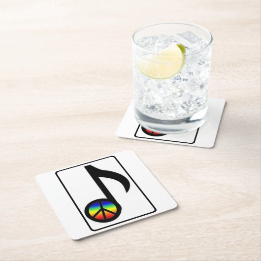 Rainbow Peace Sign Music Note Onderzetters (Insitu)