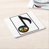 Rainbow Peace Sign Music Note Onderzetters (Schuin)
