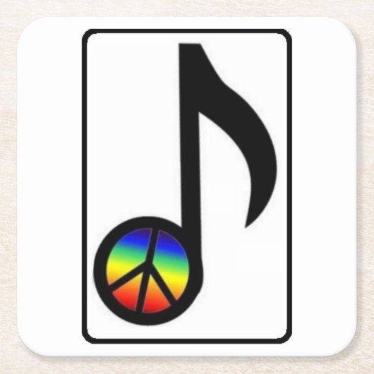 Rainbow Peace Sign Music Note Onderzetters (Voorkant)