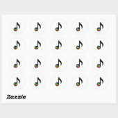 Rainbow Peace Sign Muzieknotitie Ronde Sticker (Vel)
