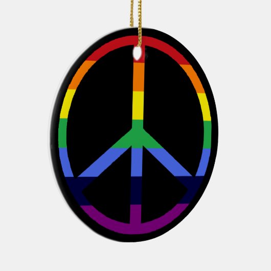 Rainbow Peace Sign Ornament (Rechts)