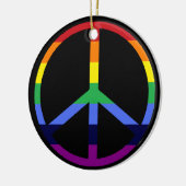 Rainbow Peace Sign Ornament (Links)