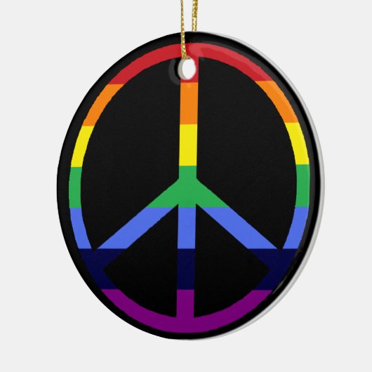 Rainbow Peace Sign Ornament (Links)
