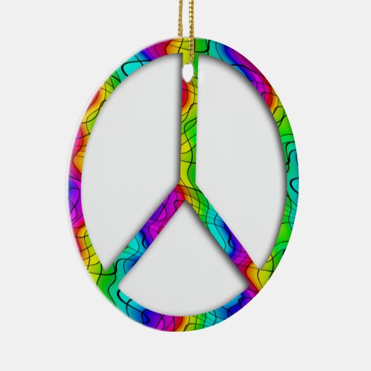 Rainbow Peace Sign Ornament (Rechts)