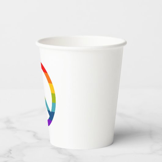 Rainbow Peace Sign Papieren Bekers (Achterkant)