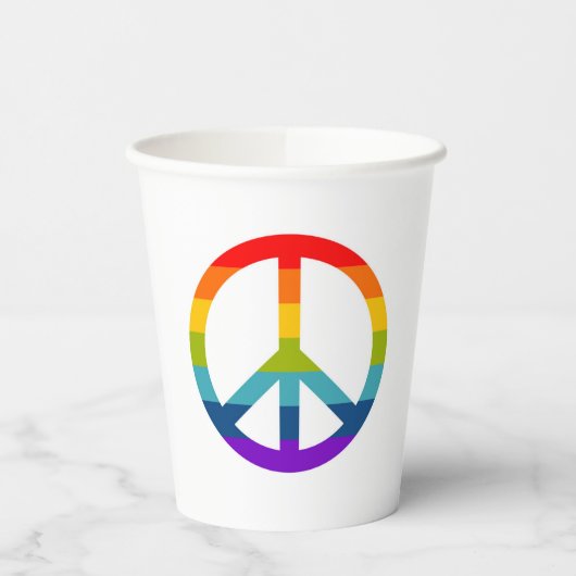 Rainbow Peace Sign Papieren Bekers (Links)