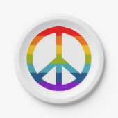 Rainbow Peace Sign Papieren Bordje (Voorkant)