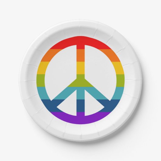 Rainbow Peace Sign Papieren Bordje (Voorkant)