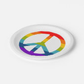 Rainbow Peace Sign Papieren Bordje (Gekanteld)