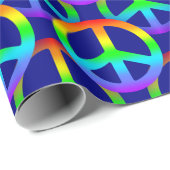 Rainbow Peace Sign Patroon Cadeaupapier (Rol Hoek)