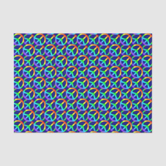 Rainbow Peace Sign Patroon Tissuepapier (Voorkant)