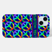 Rainbow Peace Sign Phone Case met aangepaste tekst (Achterkant (horizontaal))