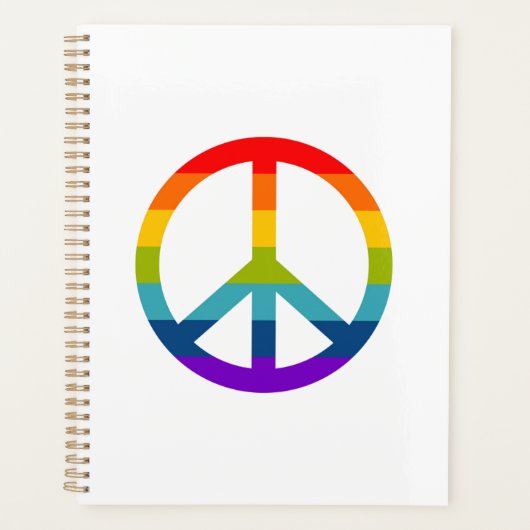 Rainbow Peace Sign Planner (Voorkant)