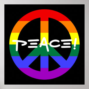 Rainbow Peace Sign Poster