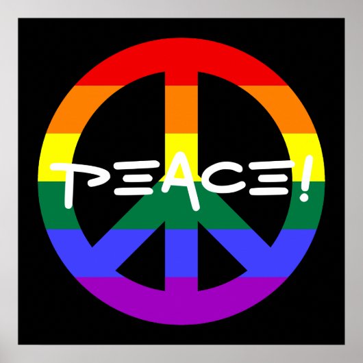 Rainbow Peace Sign Poster (Voorkant)
