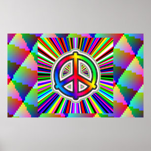 Rainbow Peace Sign Poster