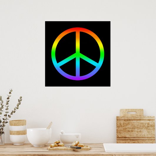 Rainbow Peace Sign Poster (Keuken)